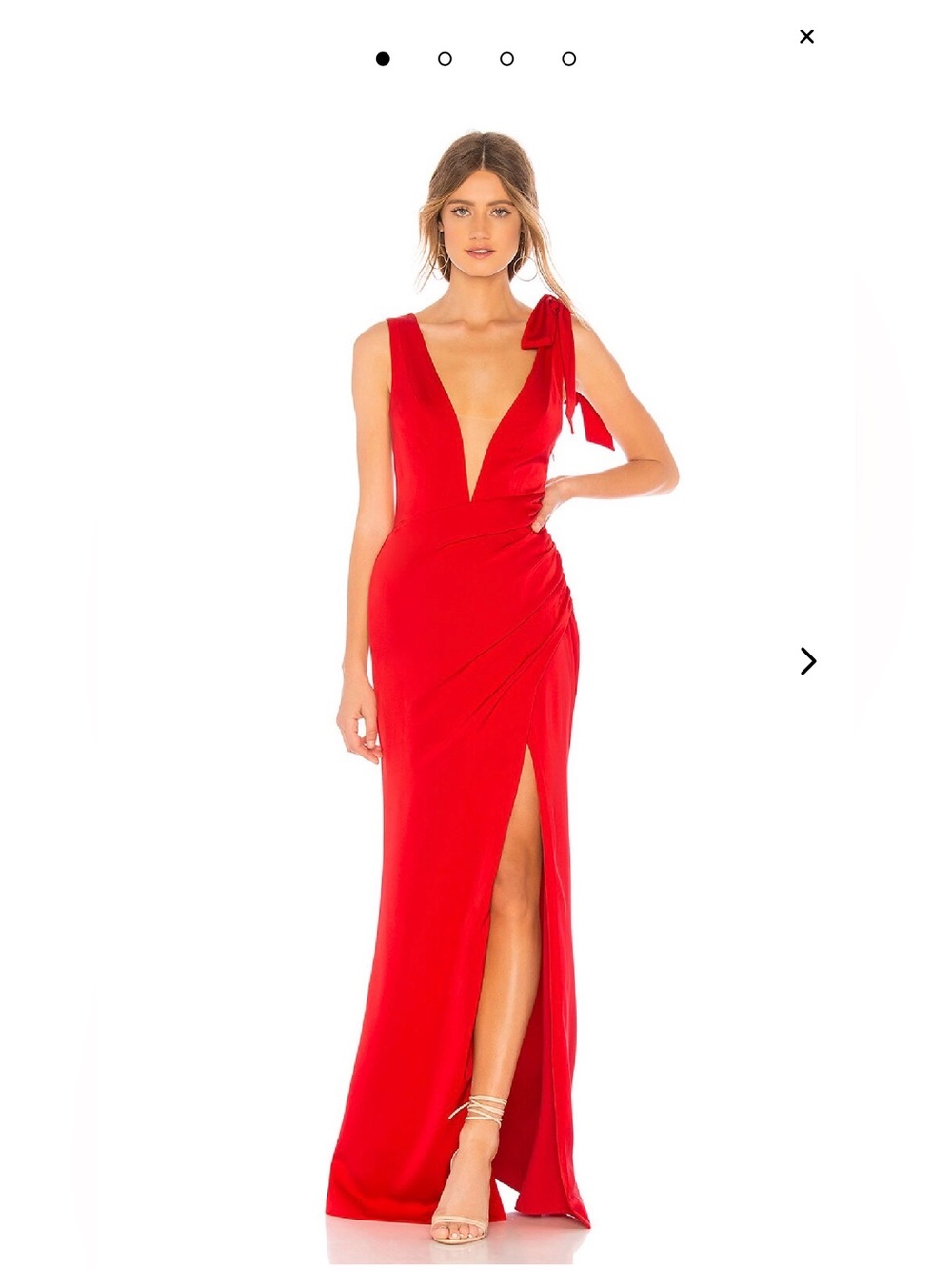 Lovers + Friends Plunge V-Neck Side-Slit Gown